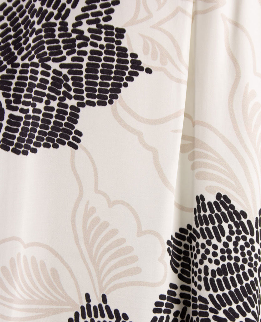 Eterna - Tuniekblouse - Groot dessin beige met zwart en off-white