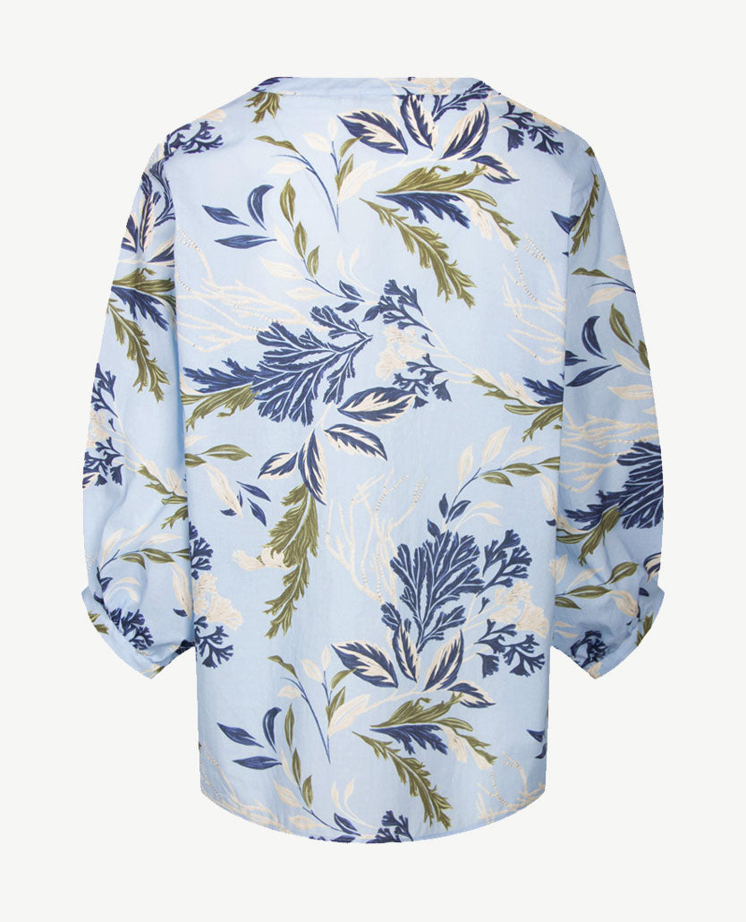 Eterna - Tuniekblouse - Blue met kakhi, beige, wit en navy