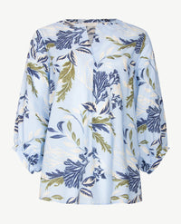 Eterna - Tuniekblouse - Blue met kakhi, beige, wit en navy