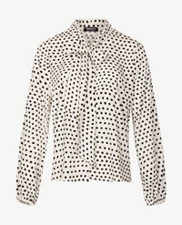 Frank Walder - Damesblouse - Strik - Off-white en zwart