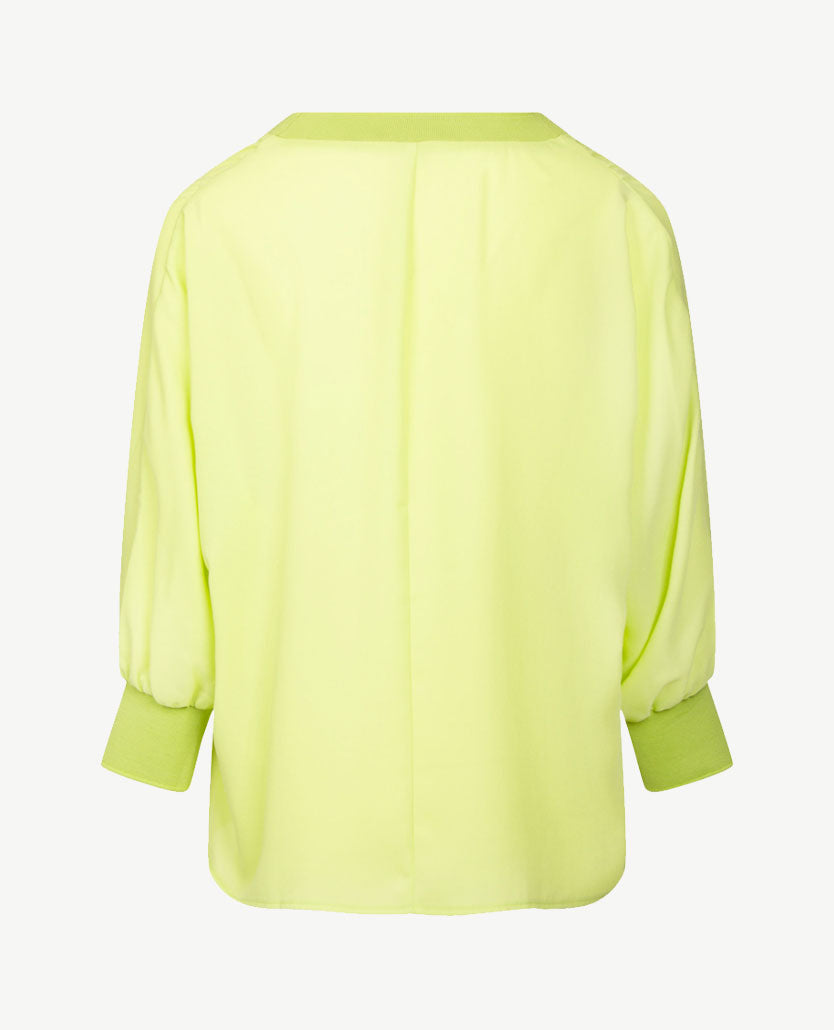 Frank Walder - Blouse top - V-hals - Lime