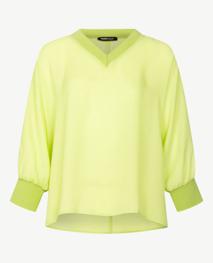 Frank Walder - Blouse top - V-hals - Lime