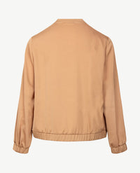 Frank Walder - Blouson-vestjasje met rits - mat satijn look - Caramel beige