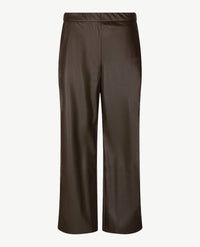 Frank Walder - Instapbroek dames - Wide leg - Faux leer - Truffel - Korte lengte