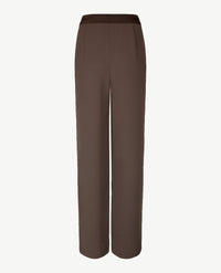 Frank Walder - Wide leg - Damespantalon - Elastiek rondom - Travelkwaliteit - Truffel