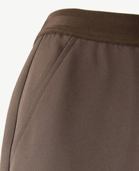 Frank Walder - Wide leg - Damespantalon - Elastiek rondom - Travelkwaliteit - Truffel