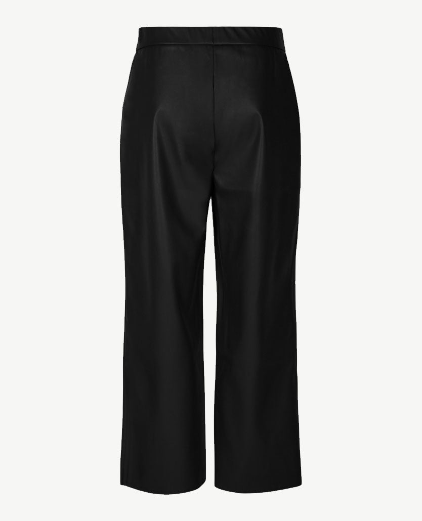 Frank Walder - Instapbroek dames - Wide leg - Faux leer - Zwart - Korte lengte