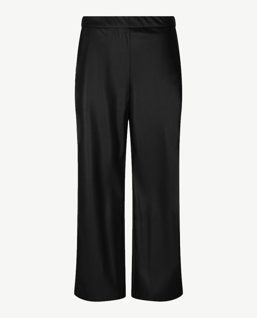 Frank Walder - Instapbroek dames - Wide leg - Faux leer - Zwart - Korte lengte