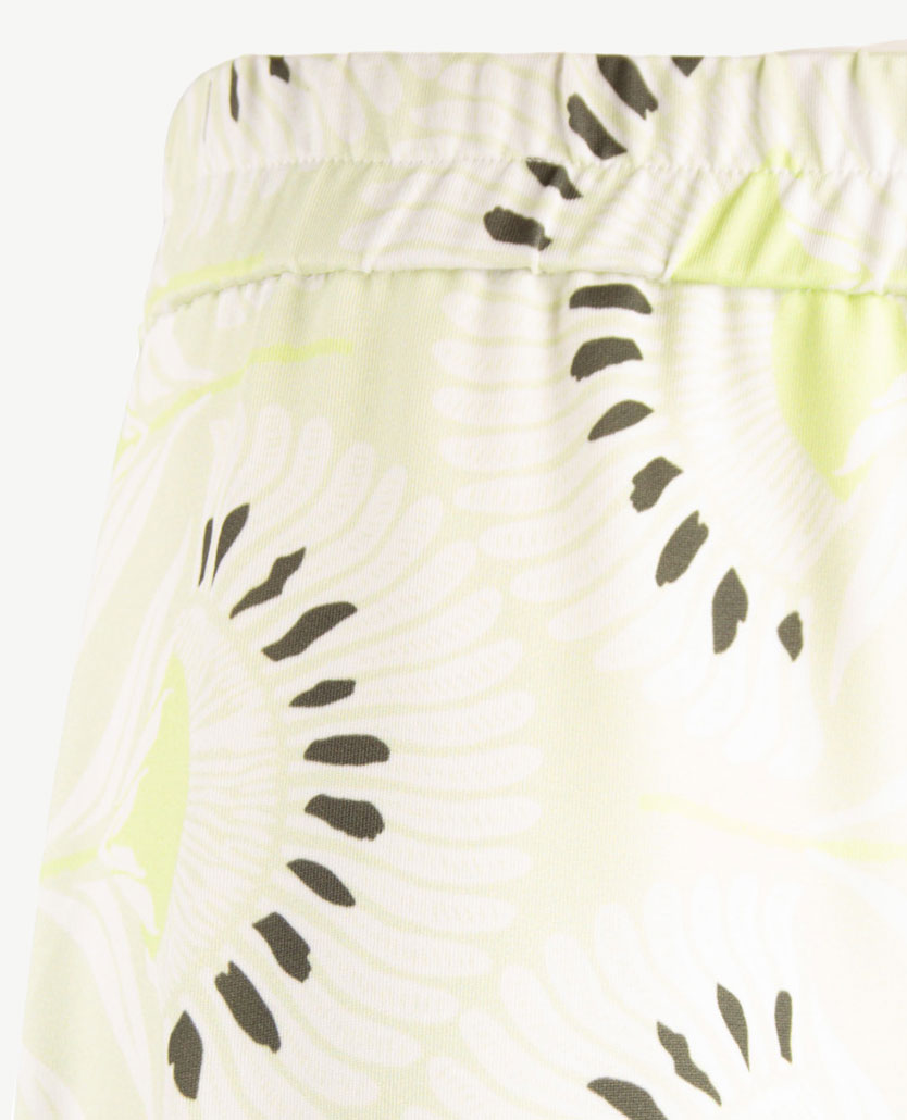 Frank Walder - Wide leg - Pantalon - Elastiek rondom - Jersey dessin met Lime en Kakhi