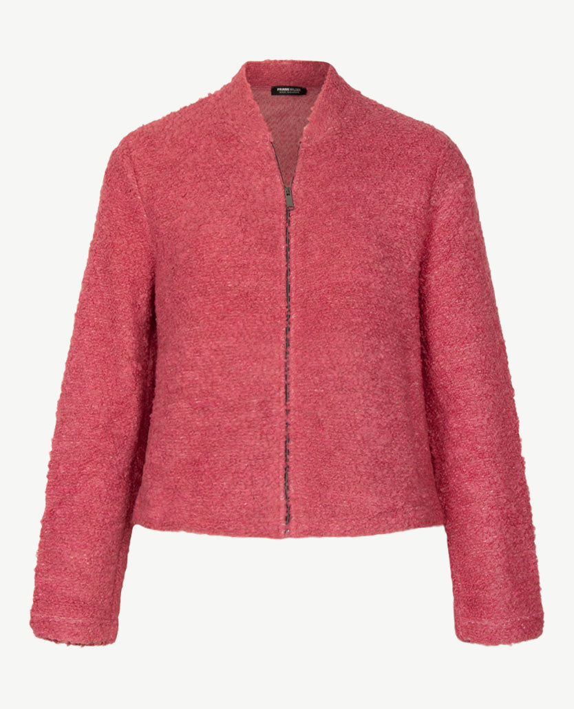 Frank Walder - Vestjasje dames met rits - Bouclé - Rosewood