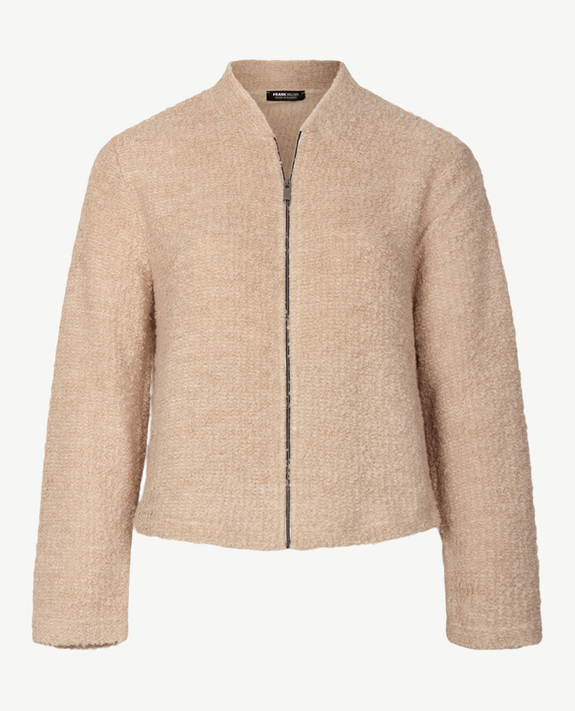 Frank Walder - Vestjasje dames met rits - Bouclé - Beige