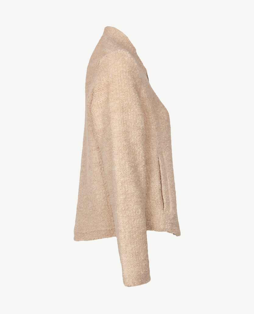 Frank Walder - Vestjasje dames met rits - Bouclé - Beige