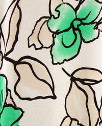 Frank Walder - Polo - Bloem groen, beige, off-white en zwart