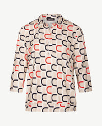 Frank Walder - Polo - Grafisch, beige, rood, off-white en navy