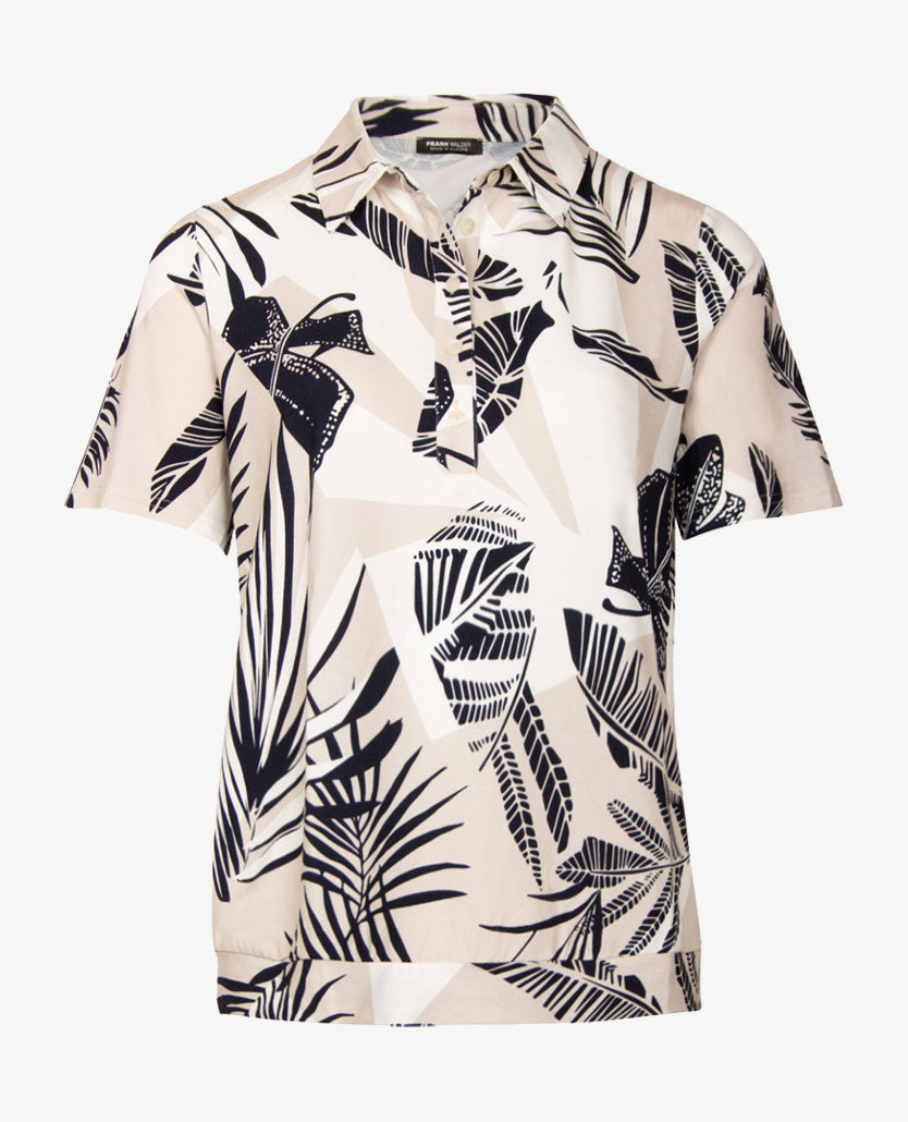 Frank Walder - Polo - Navy met beige en off-white