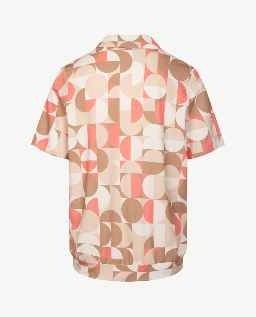 Frank Walder - Polo - Grafisch, peach, zand, beige en off-white