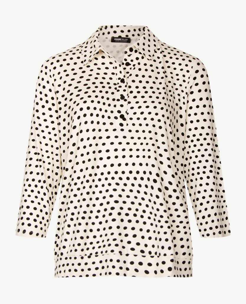 Frank Walder - Damespolo - Nopje zwart en off-white