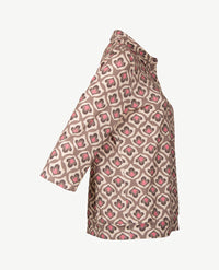 Frank Walder - Damespolo - Dessin met taupe, pink, truffel en beige
