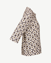Frank Walder - Damespolo - Dessin met groen, truffel en beige