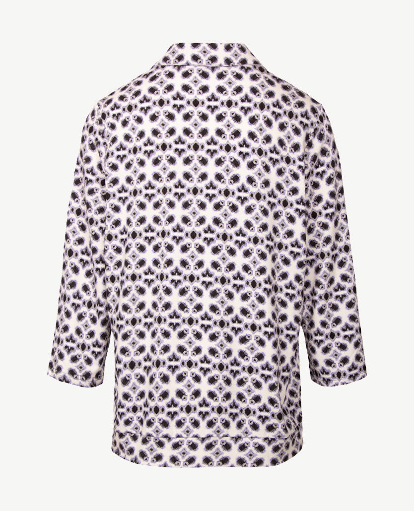 Frank Walder - Damespolo - Lila met paars, grijzen en off-white