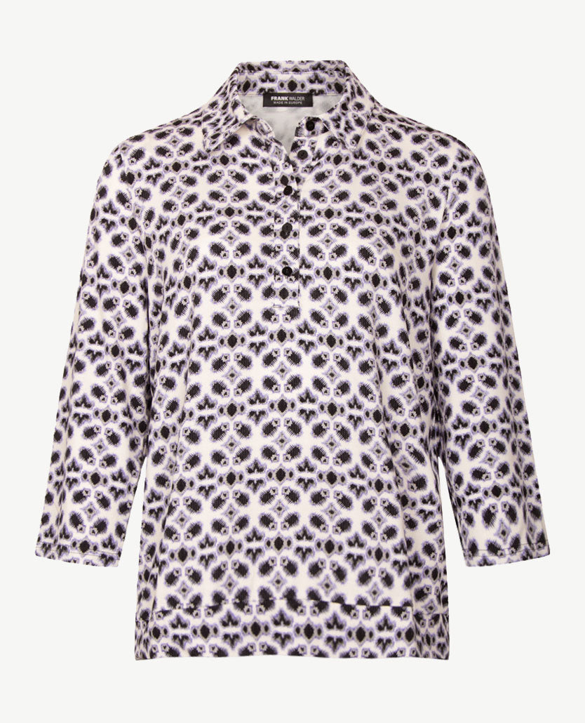 Frank Walder - Damespolo - Lila met paars, grijzen en off-white