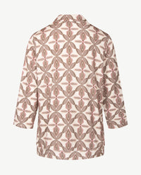 Frank Walder - Damespolo - Dessin rose met taupe en beige