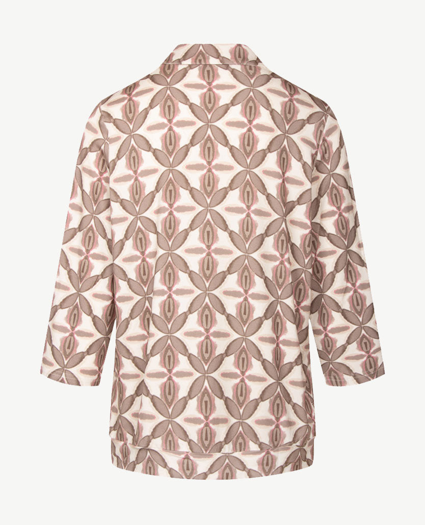 Frank Walder - Damespolo - Dessin rose met taupe en beige