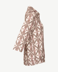 Frank Walder - Damespolo - Dessin rose met taupe en beige