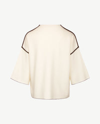Frank Walder - Damespullover - Gebreid - Ivory met truffel-choco