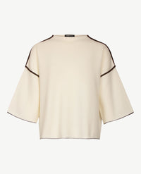 Frank Walder - Damespullover - Gebreid - Ivory met truffel-choco