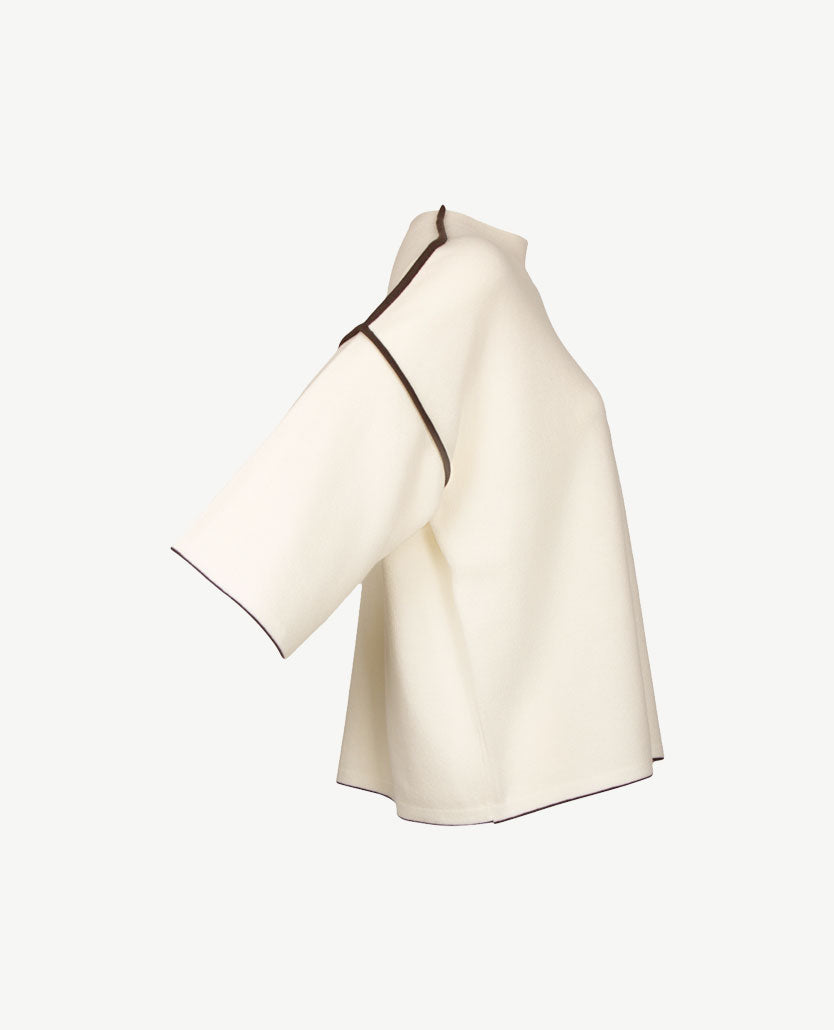 Frank Walder - Damespullover - Gebreid - Ivory met truffel-choco
