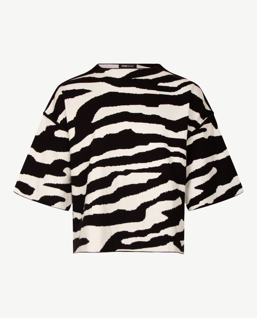 Frank Walder - Pullover - Gebreid - Zebra - ivory met zwart