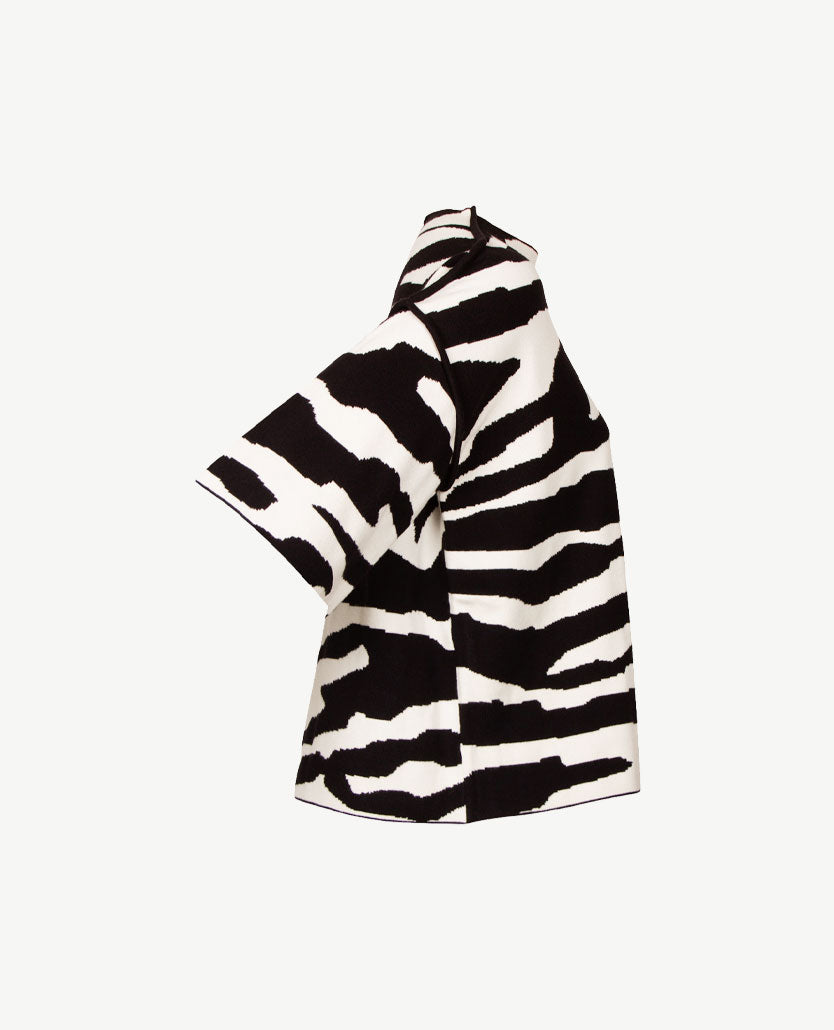 Frank Walder - Pullover - Gebreid - Zebra - ivory met zwart