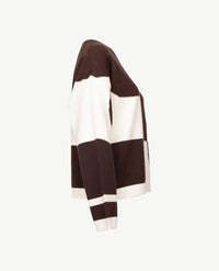Frank Walder - Damespullover - Gebreid - Cream met choco