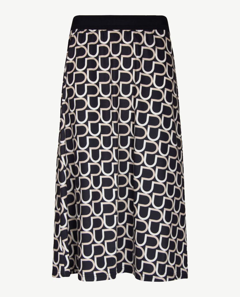 Frank Walder - Instap rok - Traveljersey - Navy met beige en off-white