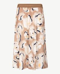 Frank Walder - Gerende instap rok - Travel - Beige met off-white, navy en peach