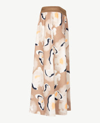 Frank Walder - Gerende instap rok - Travel - Beige met off-white, navy en peach