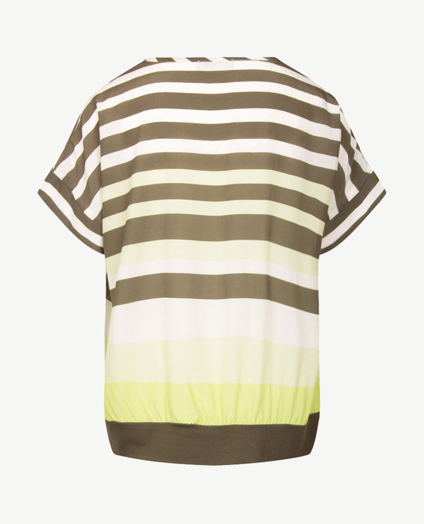 Frank Walder  - Blouson - Streep lime, khaki en off-white