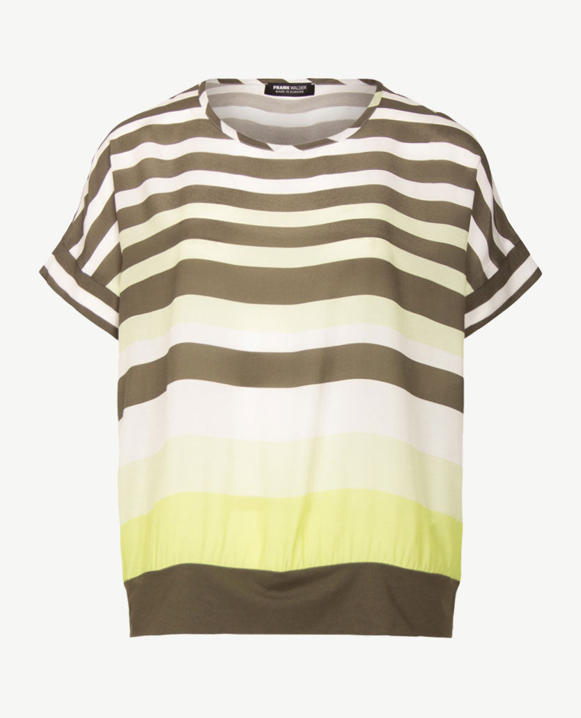 Frank Walder  - Blouson - Streep lime, khaki en off-white