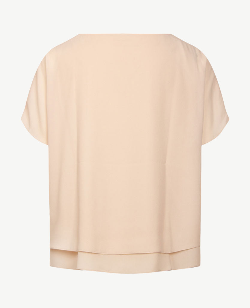 Frank Walder - Blouse - ronde hals - Licht zand