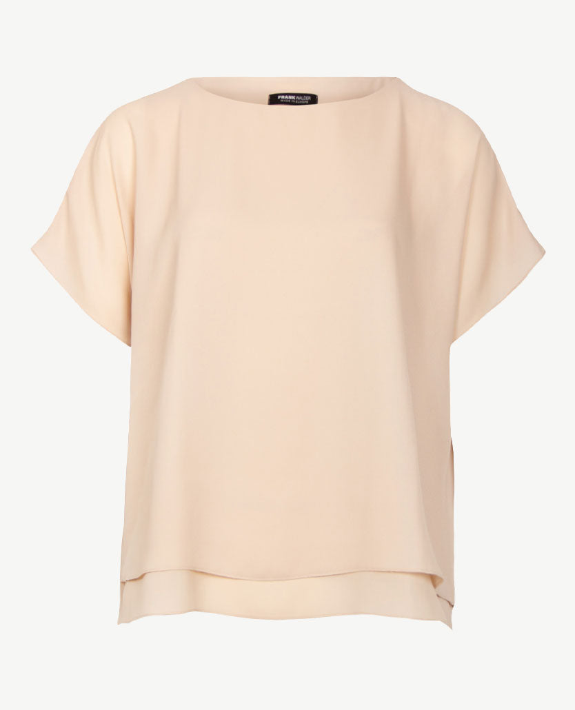 Frank Walder - Blouse - ronde hals - Licht zand