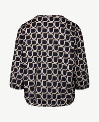 Frank Walder - Blouson - v-hals - Traveljersey - Navy, beige en off-white