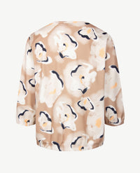 Frank Walder - Blouson - v-hals - Beige met off-white, navy en peach