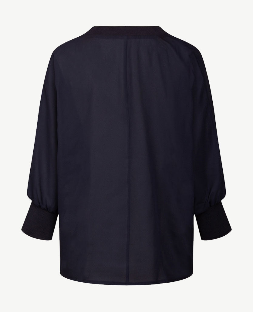 Frank Walder - Blouse top - V-hals - navy