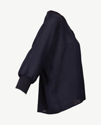 Frank Walder - Blouse top - V-hals - navy