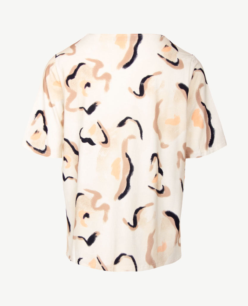 Frank Walder  - Top kleine v-hals - Beige, taupe, off-white, peach en navy