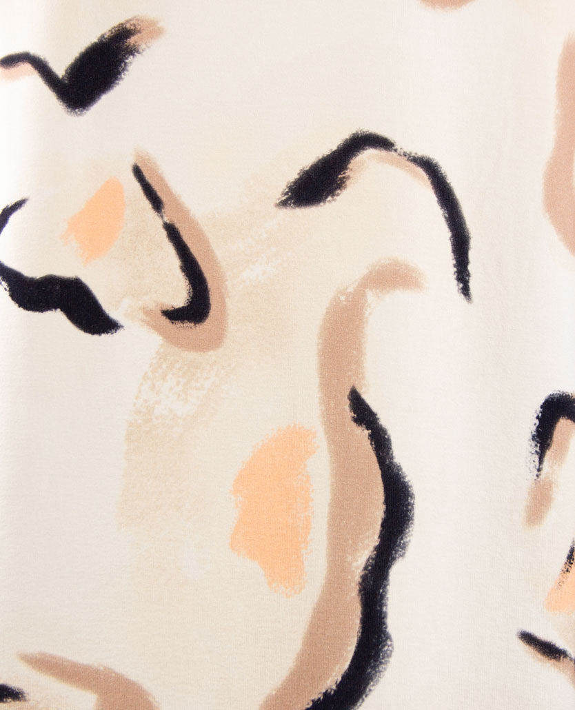 Frank Walder  - Top kleine v-hals - Beige, taupe, off-white, peach en navy