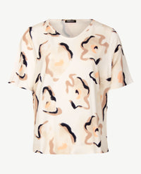 Frank Walder  - Top kleine v-hals - Beige, taupe, off-white, peach en navy