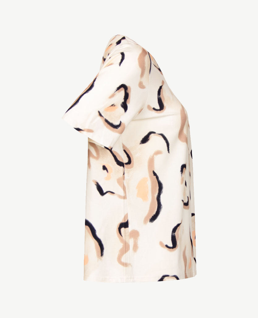 Frank Walder  - Top kleine v-hals - Beige, taupe, off-white, peach en navy