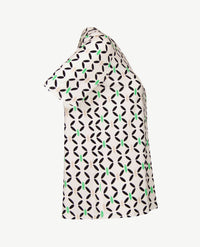 Frank Walder  - Top kleine v-hals - Off-white, groen, beige en zwart